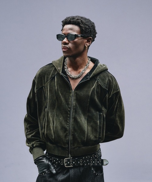 ANDER HUNK（アンダーハンク）の「Velours Short Zip-up Parker / ベロアショートジップアップパーカー（パーカー・メンズ・その他/ブラック・LARGE/MEDIUM）」の20枚目の写真