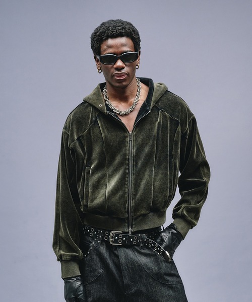 ANDER HUNK（アンダーハンク）の「Velours Short Zip-up Parker / ベロアショートジップアップパーカー（パーカー・メンズ・その他/ブラック・LARGE/MEDIUM）」の21枚目の写真