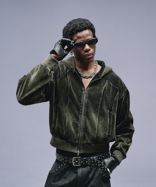 ANDER HUNK（アンダーハンク）の「Velours Short Zip-up Parker / ベロアショートジップアップパーカー（パーカー・メンズ・その他/ブラック・LARGE/MEDIUM）」の22枚目の写真