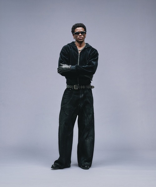 ANDER HUNK（アンダーハンク）の「Velours Short Zip-up Parker / ベロアショートジップアップパーカー（パーカー・メンズ・その他/ブラック・LARGE/MEDIUM）」の13枚目の写真