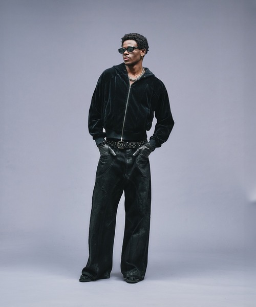 ANDER HUNK（アンダーハンク）の「Velours Short Zip-up Parker / ベロアショートジップアップパーカー（パーカー・メンズ・その他/ブラック・LARGE/MEDIUM）」の16枚目の写真