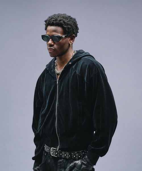 ANDER HUNK（アンダーハンク）の「Velours Short Zip-up Parker / ベロアショートジップアップパーカー（パーカー・メンズ・その他/ブラック・LARGE/MEDIUM）」の5枚目の写真