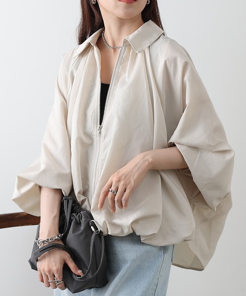 COLONY 2139(コロニートゥーワンスリーナイン)の「裾バルーンナイロンブルゾン(その他アウター・レディース・アイボリー/ブラック/カーキ・FREE)」の2枚目の写真