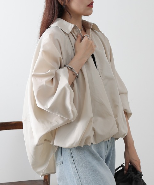 COLONY 2139(コロニートゥーワンスリーナイン)の「裾バルーンナイロンブルゾン(その他アウター・レディース・アイボリー/ブラック/カーキ・FREE)」の7枚目の写真