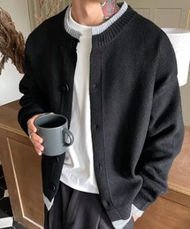 NOWLE（ノウル）の「【NOWLE】リブバイカラー フェイクレイヤード クルーネックカーディガン（カーディガン/ボレロ）」