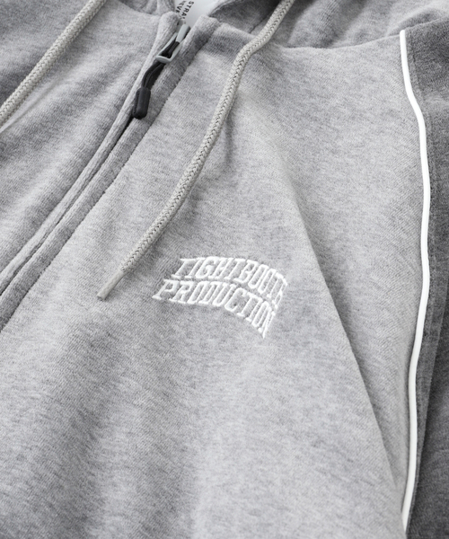 TIGHTBOOTH PRODUCTION（タイトブースプロダクション）の「TBPR / タイトブースプロダクション VELOUR PIPING HOODED JKT（パーカー・メンズ・グレー・MEDIUM）」の4枚目の写真