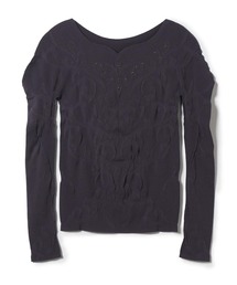 【ノーソーイングニット】クリスタルバレリーナネックニット