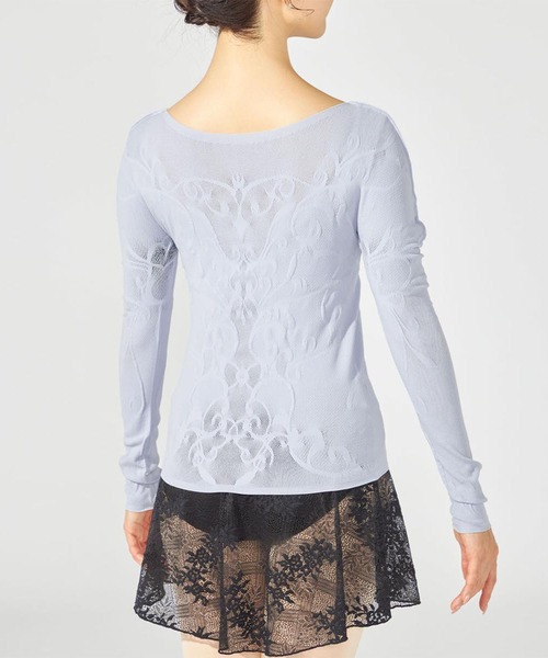 Chacott（チャコット）の「【ノーソーイングニット】クリスタルバレリーナネックニット（ニット/セーター・レディース・ライトブルー/グレー・M）」の12枚目の写真