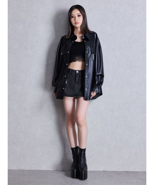 GYDA（ジェイダ）の「厚底　太ヒール　バルキーショートブーツ（ブーツ・レディース・ブラック・SMALL/MEDIUM/LARGE）」の21枚目の写真