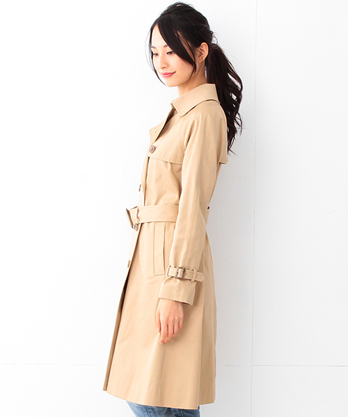 Demi-Luxe BEAMS（デミルクス ビームス）の「Demi-Luxe BEAMS / ハイカウント ツイルトレンチコート（トレンチコート・レディース・ベージュ/ネイビー・36/38）」の11枚目の写真