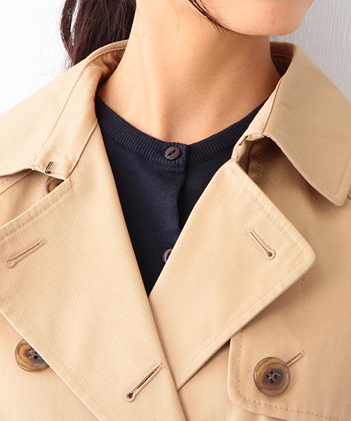 Demi-Luxe BEAMS（デミルクス ビームス）の「Demi-Luxe BEAMS / ハイカウント ツイルトレンチコート（トレンチコート・レディース・ベージュ/ネイビー・36/38）」の13枚目の写真