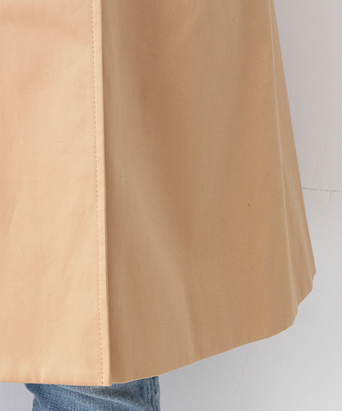 Demi-Luxe BEAMS（デミルクス ビームス）の「Demi-Luxe BEAMS / ハイカウント ツイルトレンチコート（トレンチコート・レディース・ベージュ/ネイビー・36/38）」の4枚目の写真