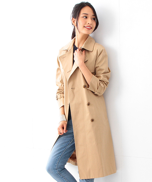 Demi-Luxe BEAMS（デミルクス ビームス）の「Demi-Luxe BEAMS / ハイカウント ツイルトレンチコート（トレンチコート・レディース・ベージュ/ネイビー・36/38）」の7枚目の写真