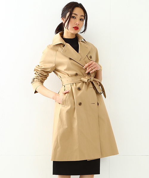 Demi-Luxe BEAMS（デミルクス ビームス）の「Demi-Luxe BEAMS / ハイカウント ツイルトレンチコート（トレンチコート・レディース・ベージュ/ネイビー・36/38）」の18枚目の写真