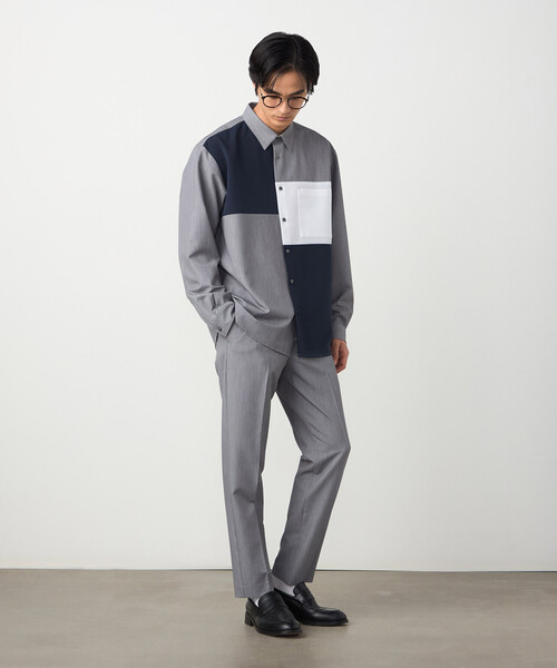 COMME CA ISM（コムサイズム）の「【セットアップ対応】ウールライク テーパードスラックス（スラックス・メンズ・ネイビー/ベージュ/ブラック/グレー・SMALL/MEDIUM/LARGE）」の6枚目の写真