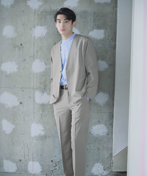 COMME CA ISM（コムサイズム）の「【セットアップ対応】ウールライク テーパードスラックス（スラックス・メンズ・ネイビー/ベージュ/ブラック/グレー・SMALL/MEDIUM/LARGE）」の18枚目の写真