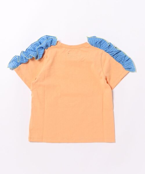 MARKEY'S(マーキーズ)の「チェックショルダーフリルTシャツ(Tシャツ/カットソー・キッズ・オレンジ/オフホワイト/ライトブルー・90/100/110/120/130/140/150)」の22枚目の写真