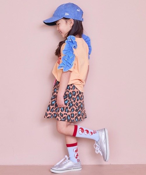 MARKEY'S(マーキーズ)の「チェックショルダーフリルTシャツ(Tシャツ/カットソー・キッズ・オレンジ/オフホワイト/ライトブルー・90/100/110/120/130/140/150)」の17枚目の写真