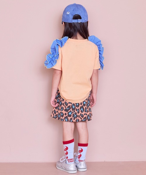 MARKEY'S(マーキーズ)の「チェックショルダーフリルTシャツ(Tシャツ/カットソー・キッズ・オレンジ/オフホワイト/ライトブルー・90/100/110/120/130/140/150)」の19枚目の写真