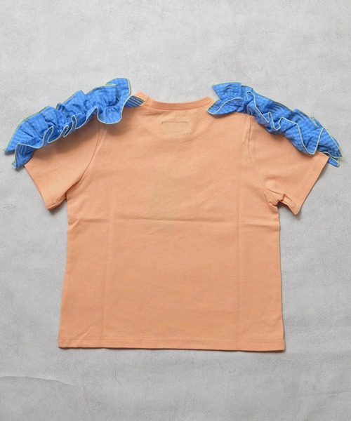 MARKEY'S(マーキーズ)の「チェックショルダーフリルTシャツ(Tシャツ/カットソー・キッズ・オレンジ/オフホワイト/ライトブルー・90/100/110/120/130/140/150)」の21枚目の写真