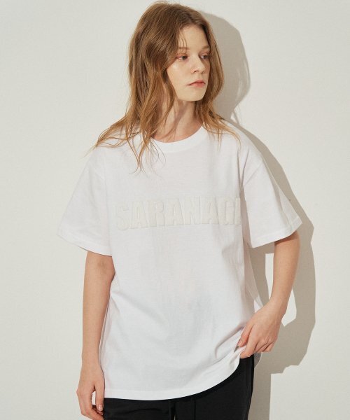 SARANAGI(サラナギ)の「SE06-PATCH TSHIRT WHITE-WHITE(Tシャツ/カットソー・レディース・その他・FREE)」の4枚目の写真
