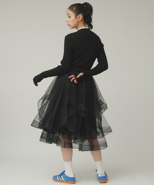 Narcissus（ナルシス）の「モックネックリブトップス（ニット/セーター・レディース・ブラック/グレー・FREE）」の4枚目の写真