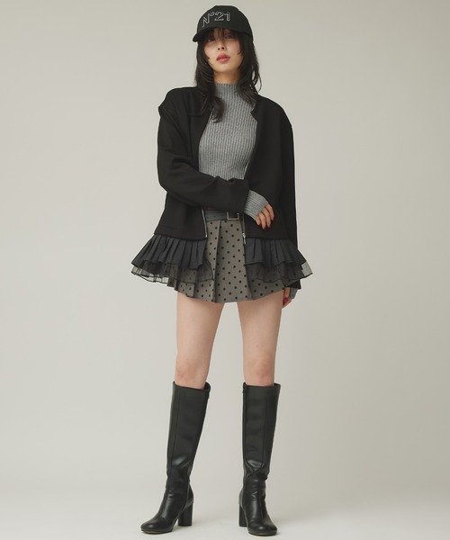 Narcissus（ナルシス）の「モックネックリブトップス（ニット/セーター・レディース・ブラック/グレー・FREE）」の7枚目の写真