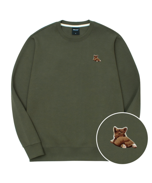 OKSTAR(オクスター)の「ウェルシュコーギー刺繍特厚裏毛スウェット(スウェット・レディース・ブラック/ネイビー/オートミール/ホワイト/グレー/クリーム/ベージュ/ライトグレー/カーキ/ライトベージュ/ダークグリーン/ブルー・X-LARGE/SMALL/MEDIUM/LARGE/2XL/3XL/4XL)」の10枚目の写真