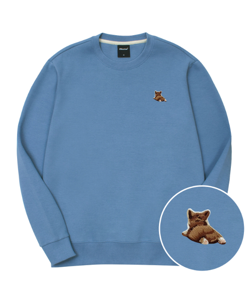 OKSTAR(オクスター)の「ウェルシュコーギー刺繍特厚裏毛スウェット(スウェット・レディース・ブラック/ネイビー/オートミール/ホワイト/グレー/クリーム/ベージュ/ライトグレー/カーキ/ライトベージュ/ダークグリーン/ブルー・X-LARGE/SMALL/MEDIUM/LARGE/2XL/3XL/4XL)」の12枚目の写真