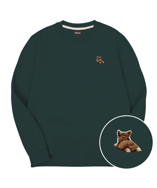 OKSTAR(オクスター)の「ウェルシュコーギー刺繍特厚裏毛スウェット(スウェット・レディース・ブラック/ネイビー/オートミール/ホワイト/グレー/クリーム/ベージュ/ライトグレー/カーキ/ライトベージュ/ダークグリーン/ブルー・X-LARGE/SMALL/MEDIUM/LARGE/2XL/3XL/4XL)」の9枚目の写真