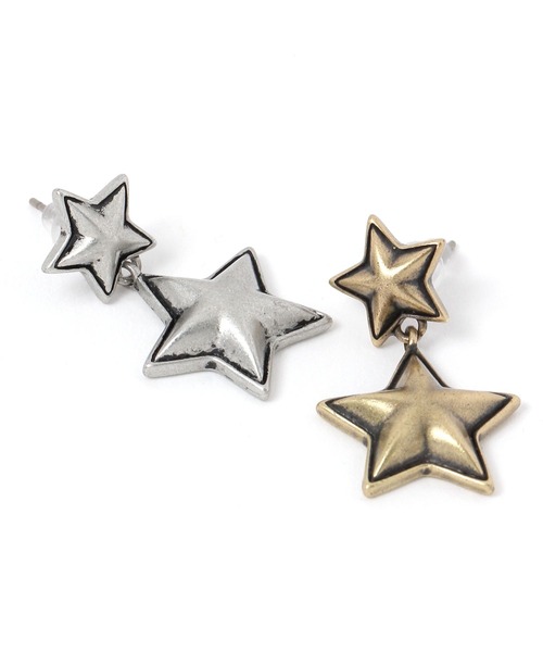 niko and...（ニコアンド）の「Wスターピアス（ピアス（両耳用）・レディース・イエロー/グレー・0）」の4枚目の写真