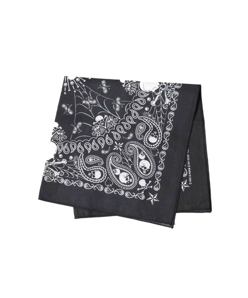 HAV-A-HANK(ハバハンク )の「【78】【HAV-A-HANK】Design BANDANNA(バンダナ/スカーフ・メンズ・チャコールグレー・FREE)」の1枚目の写真