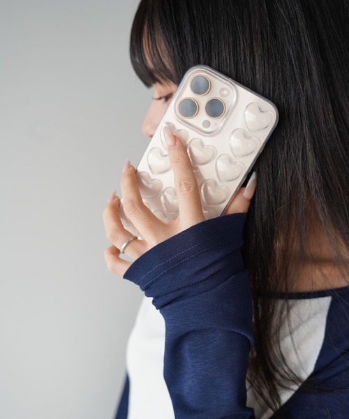 SANSeLF(サンセルフ)の「【SANSeLF】ハートエンボススマホケース iPhoneカバー アイフォンケース sac26s002(スマホケース/カバー・レディース・クリア/ブラック/ピンク・iPhone 17/iPhone 16/iPhone 15)」の8枚目の写真