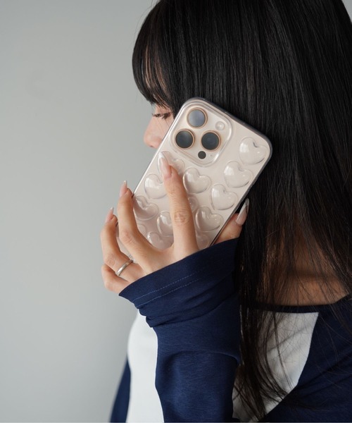 SANSeLF(サンセルフ)の「【SANSeLF】ハートエンボススマホケース iPhoneカバー アイフォンケース sac26s002(スマホケース/カバー・レディース・クリア/ブラック/ピンク・iPhone 17/iPhone 16/iPhone 15)」の9枚目の写真