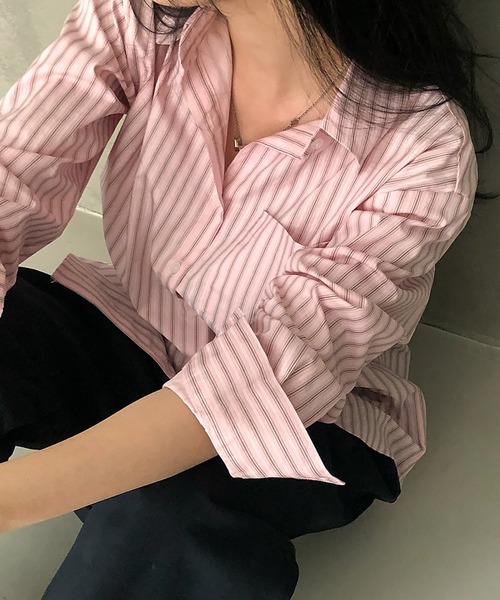 Girly Doll(ガーリードール)の「ストライプポケットシャツ(シャツ/ブラウス・レディース・ピンク/ブルー・F)」の21枚目の写真