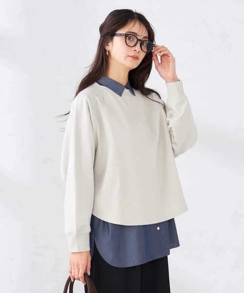 a.v.v(アーヴェヴェ)の「ラメ裏毛ドルマンスウェット(スウェット・レディース・グレー系その他/ライトグレー・38/40)」の3枚目の写真