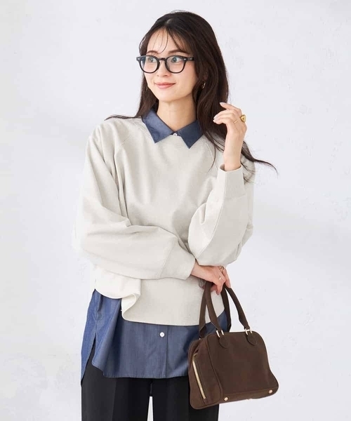 a.v.v(アーヴェヴェ)の「ラメ裏毛ドルマンスウェット(スウェット・レディース・グレー系その他/ライトグレー・38/40)」の4枚目の写真