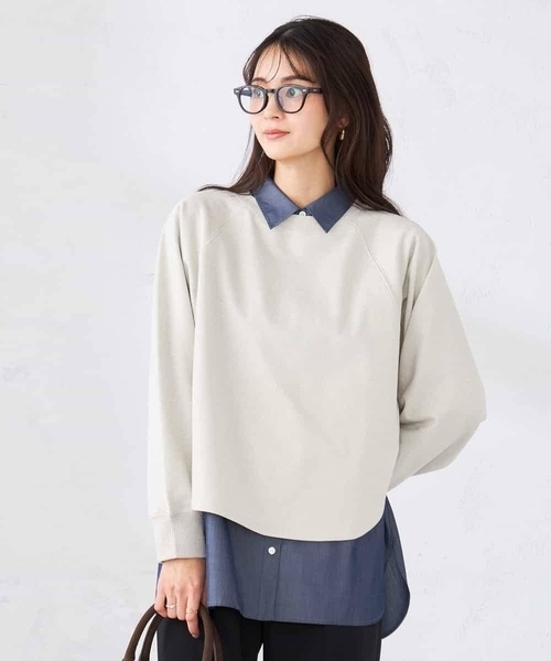 a.v.v(アーヴェヴェ)の「ラメ裏毛ドルマンスウェット(スウェット・レディース・グレー系その他/ライトグレー・38/40)」の5枚目の写真