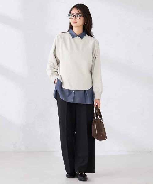 a.v.v(アーヴェヴェ)の「ラメ裏毛ドルマンスウェット(スウェット・レディース・グレー系その他/ライトグレー・38/40)」の6枚目の写真