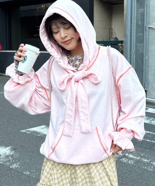 HELLO.SANFRANCISCO】ビッグリボン裏毛パーカー（パーカー）｜HELLO