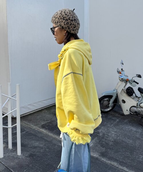 HELLO.SANFRANCISCO（ハローサンフランシスコ）の「【HELLO.SANFRANCISCO】ビッグリボン裏毛パーカー（パーカー・レディース・グレー/イエロー/ピンク・ONE SIZE）」の10枚目の写真