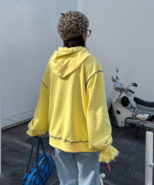 HELLO.SANFRANCISCO（ハローサンフランシスコ）の「【HELLO.SANFRANCISCO】ビッグリボン裏毛パーカー（パーカー・レディース・グレー/イエロー/ピンク・ONE SIZE）」の11枚目の写真