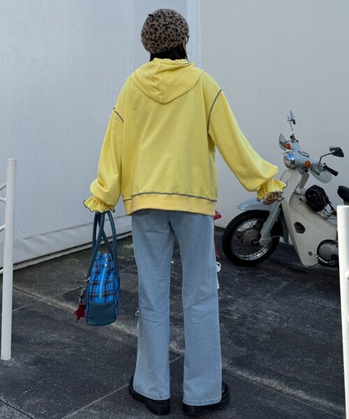 HELLO.SANFRANCISCO（ハローサンフランシスコ）の「【HELLO.SANFRANCISCO】ビッグリボン裏毛パーカー（パーカー・レディース・グレー/イエロー/ピンク・ONE SIZE）」の15枚目の写真