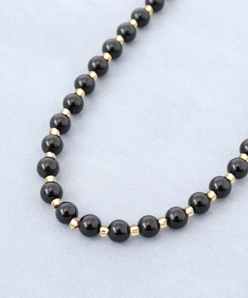 NOLLEY’S（ノーリーズ）の「【grace grace/グラスグラス】ラウンド天然石ネックレス（ネックレス・レディース・ライトグレー/ブラック・FREE）」の6枚目の写真