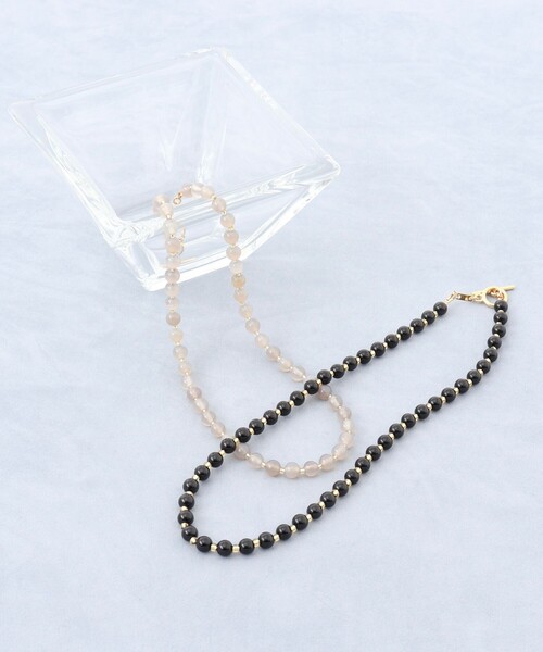 NOLLEY’S（ノーリーズ）の「【grace grace/グラスグラス】ラウンド天然石ネックレス（ネックレス・レディース・ライトグレー/ブラック・FREE）」の10枚目の写真