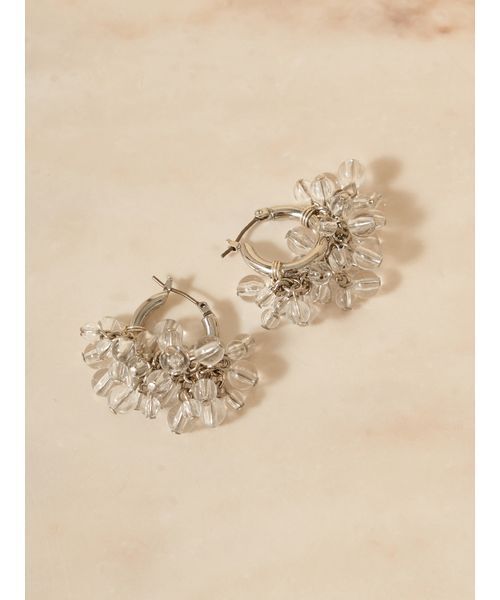 SNIDEL(スナイデル)の「フォームビーズフープピアス(ピアス(両耳用)・レディース・シルバー/ゴールド/ホワイト・F)」の1枚目の写真