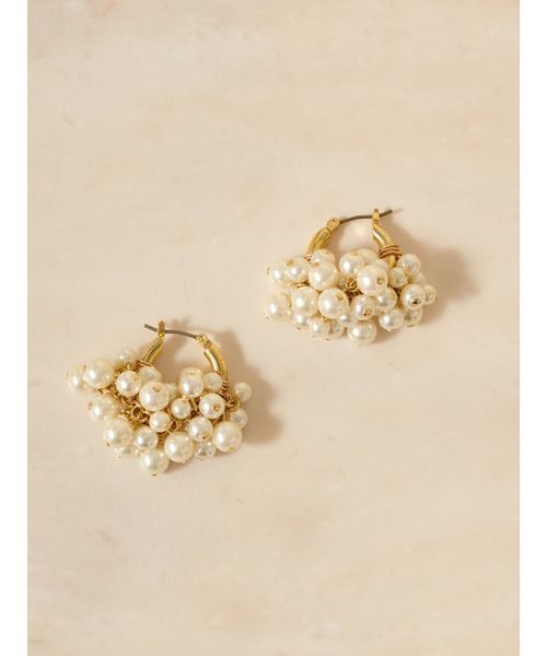 SNIDEL(スナイデル)の「フォームビーズフープピアス(ピアス(両耳用)・レディース・シルバー/ゴールド/ホワイト・F)」の4枚目の写真