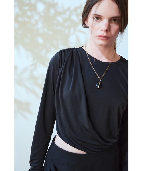 Estella.K(エステラケー)の「Jillian Cut-out Dress サイドカットアウトジャージ―ドレス(ワンピース・レディース・ブラック・FREE)」の8枚目の写真