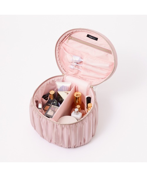 オーガンジーフラワー バニティポーチ L ライトブルー（ポーチ