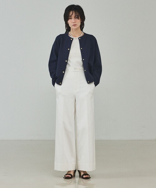 qualite（カリテ）の「【前後で着用可能！新色追加】2WAYスクエアノースリーブニット/インナー/春服/夏服/オフィスカジュアル（タンクトップ・レディース・ブルー/オフホワイト/ブラック・フリー）」の8枚目の写真
